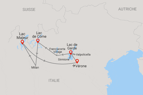 Autotour Sur les rives des lacs italiens en liberté, arrivée Vérone verone Italie