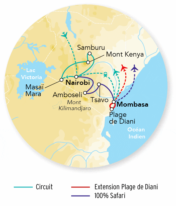 Circuit Explorations du Kenya & Balnéaire Mombasa - Limité à 6 pers./véhicule nairobi Kenya