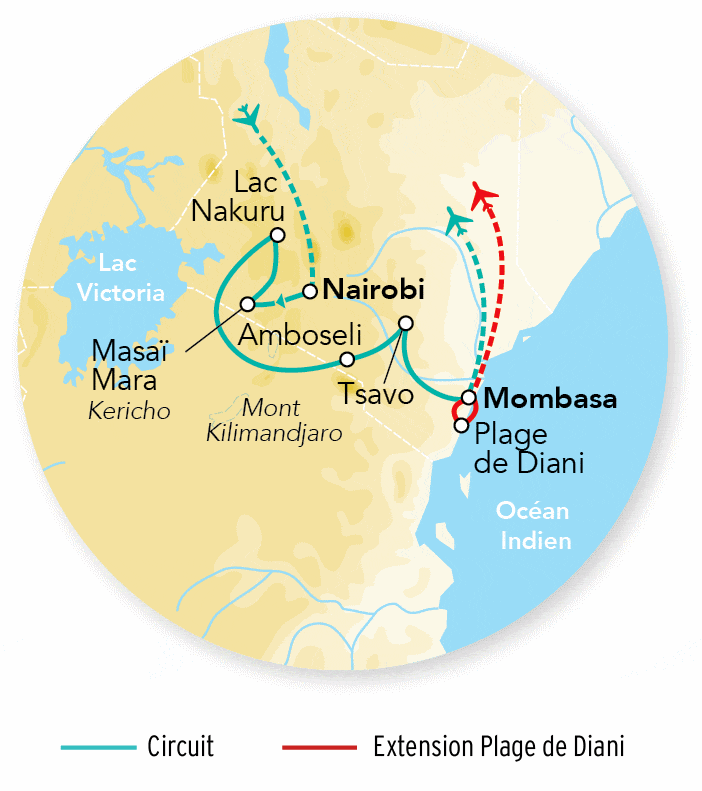 Circuit Immersion au Kenya & Balnéaire Mombasa - Limité à 6 pers./véhicule nairobi Kenya