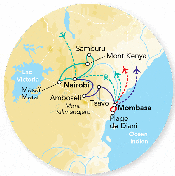 Circuit Explorations du Kenya & balnéaire Mombasa - Limité à 6 pers./véhicule nairobi Kenya