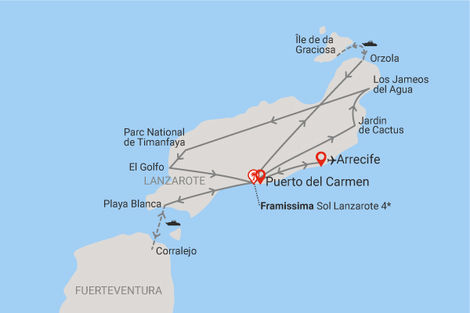 Entre plages et volcans de Lanzarote, logement au Framissima Sol Lanzarote 4*