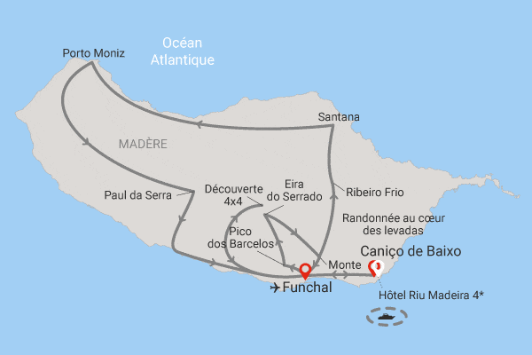 Circuit Échappée entre Terre et Mer à Madère depuis le Riu Madeira funchal Madère