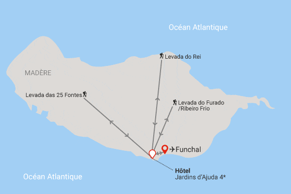 Circuit Randonnée à Madère, logement au Jardins d'Ajuda funchal Madère