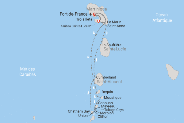 Combiné croisière et hôtel Passion Grenadines et extension 4 nuits à l'hôtel Karibea Sainte-Luce fort_de_france Martinique