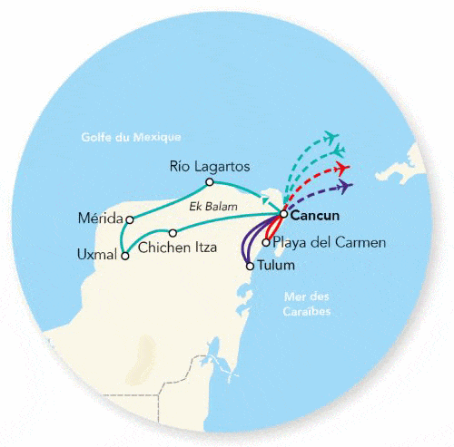 Autotour Sur les routes du Yucatan & Extension Playa del Carmen cancun Mexique