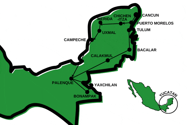 Autotour Panorama du Sud Mexicain cancun Mexique