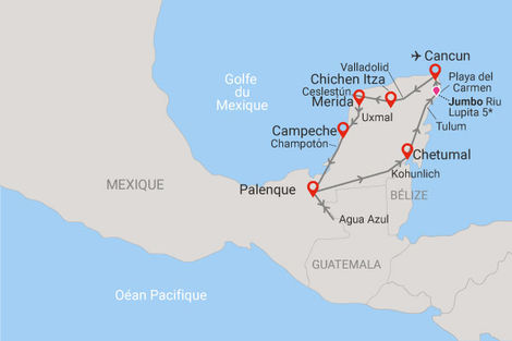 Merveilles du Yucatan & extension 3 nuits au Club Jumbo Riu Lupita 5*