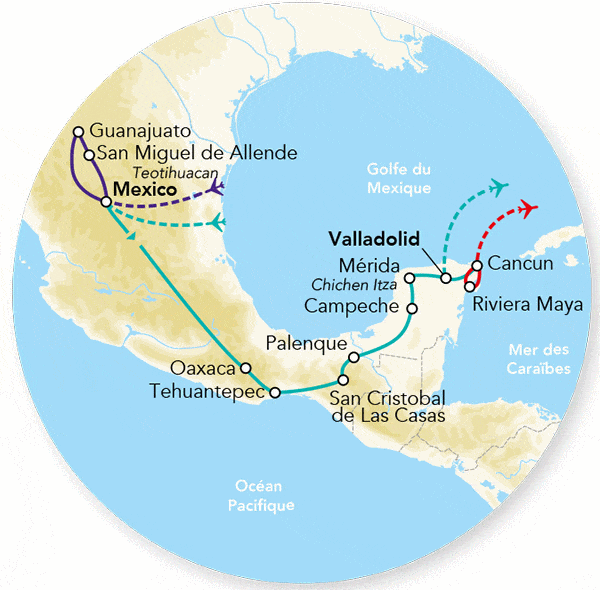 Circuit Splendeurs du Mexique & Extension Riviera Maya 15J/12N 2026 Hôtel mexico Mexique