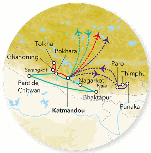 Circuit Merveilles du Népal & Extension Bhoutan Kathmandou Nepal
