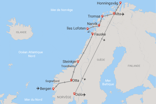 Circuit Norvège des Fjords, îles Lofoten et Cap Nord bergen Norvege