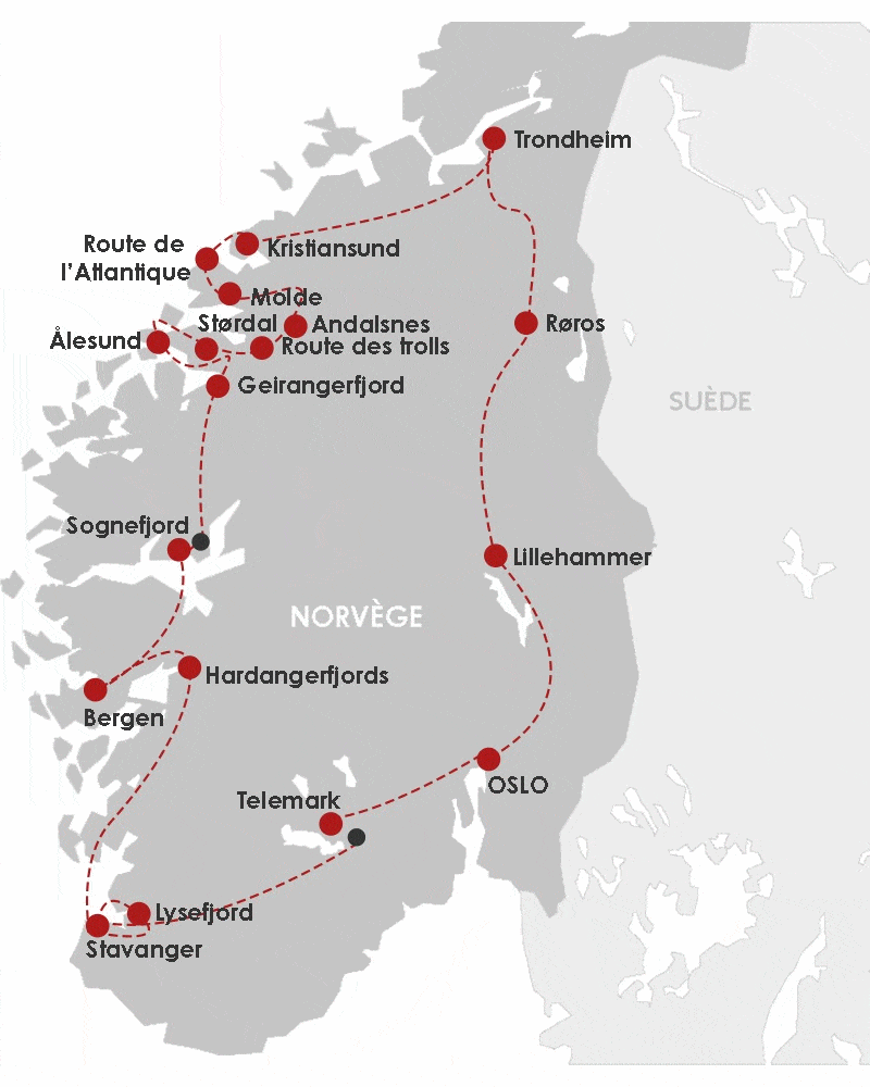 Autotour Grand Tour des Fjords oslo Norvege
