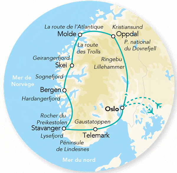 Circuit Merveilles de Norvège oslo Norvege