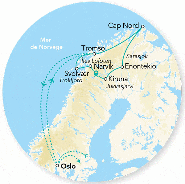 Circuit Merveilles des trois Laponies oslo Norvege