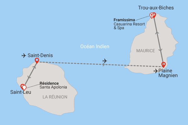 Séjour 2 en 1 : La Réunion et Maurice, Santa Apolonia et Framissima Casuarina saintleu Reunion