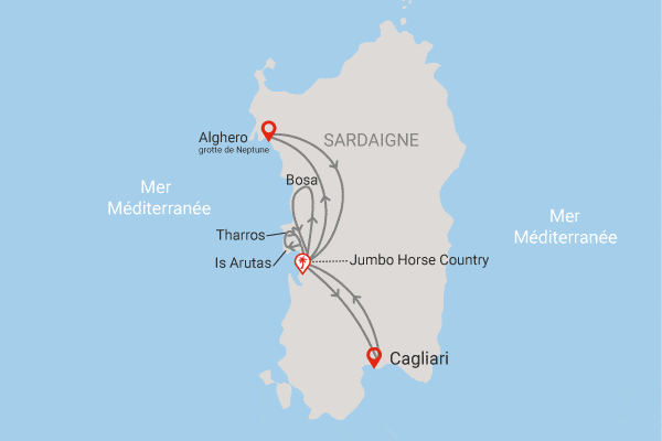 Circuit Sardaigne Occidentale, logement au Jumbo Horse Country arborea Sardaigne