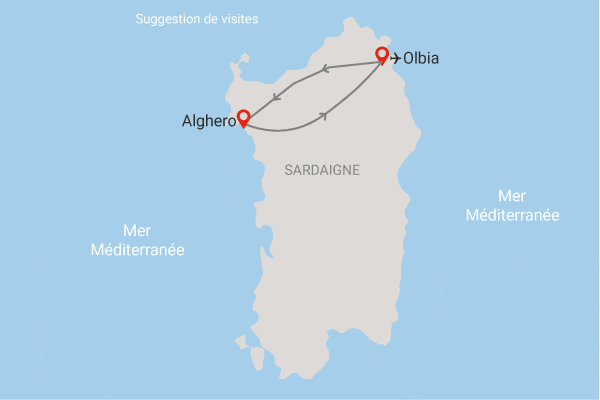 Autotour Charme du Nord de la Sardaigne olbia Sardaigne