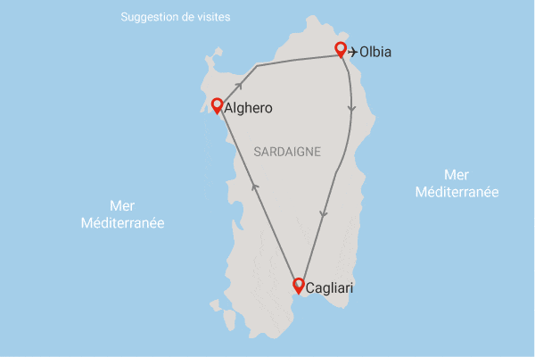 Autotour Toute la Sardaigne olbia Sardaigne
