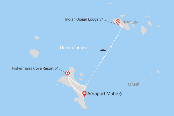 Combiné hôtels 2 îles - Indian Ocean Lodge 4* (4 nuits) + Fisherman's Cove Resort 5* (3 nuits) Mahe Seychelles