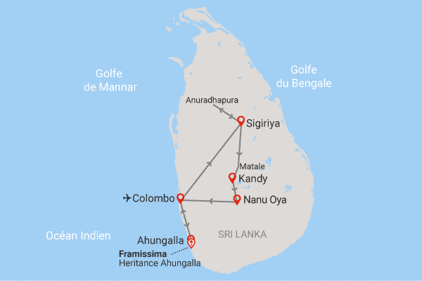 Circuit Essence du Sri Lanka 4* + extension Framissima Heritance Ahungalla colombo Sri Lanka