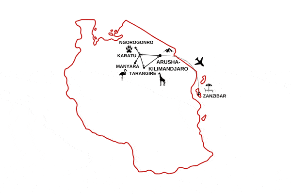 Combiné circuit et hôtel De la Savane Africaine à l'île aux Epices, plages de Matemwe en Privatif arusha Tanzanie