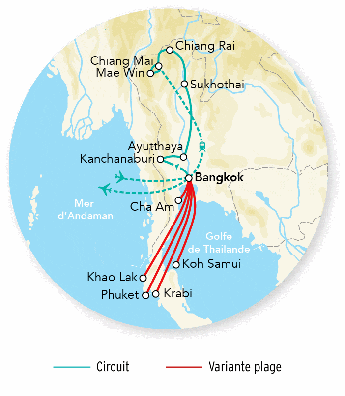 Circuit Explorations de Thaïlande & Séjour Plage Cha Am 2026 bangkok Thailande