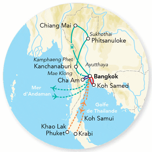Circuit Splendeurs de Thaïlande Hôtel 3/4* Extension Khao Lak - Limité à 28 pers. bangkok Thailande