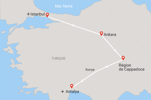 Circuit Des rives du Bosphore à la Méditerranée istanbul Turquie