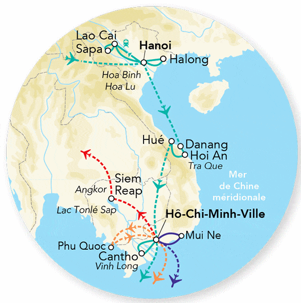 Combiné circuit et hôtel Merveilles du Vietnam & Balnéaire Phu Quoc hanoi Vietnam