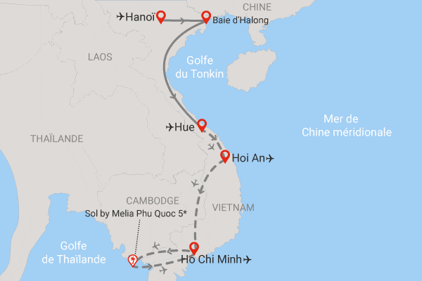 Combiné circuit et hôtel Merveilleux Vietnam en privatif 4* et extension 3 nuits au Sol by Melia Phu Quoc hanoi Vietnam